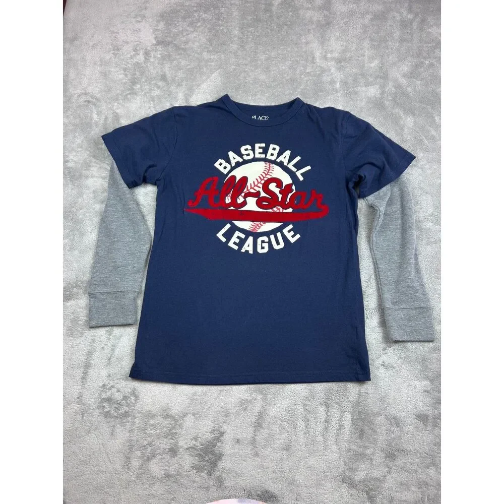 The Children’s Place Boys L 10/12 Baseball All Star Layered Long Sleeve Shirt